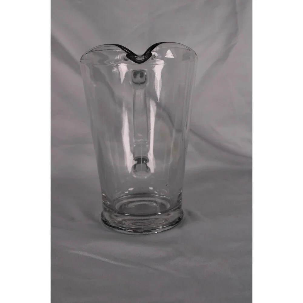 Heavy Clear Glass Beverage Pitcher with Ice Guard Spout Made in Mexico